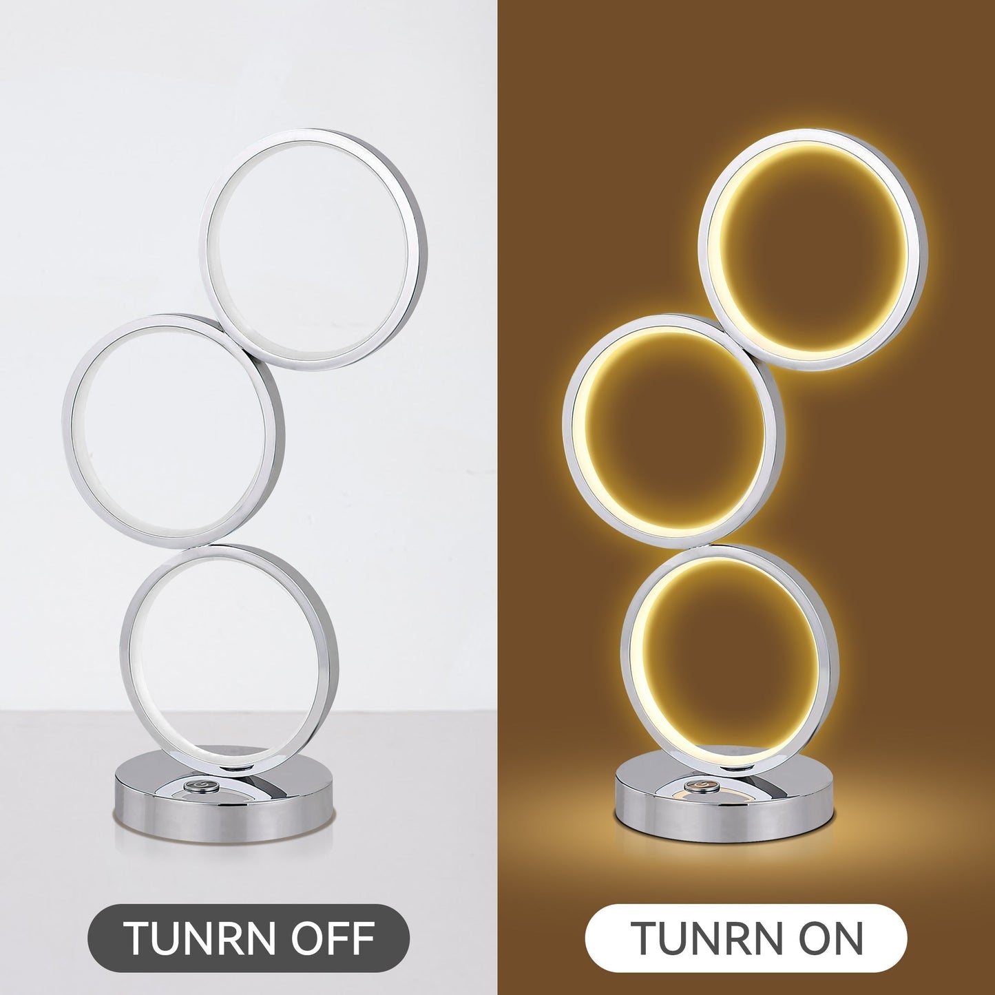 Iva LED Touch Table Lamp - Rose Gold/Chrome - Image 7