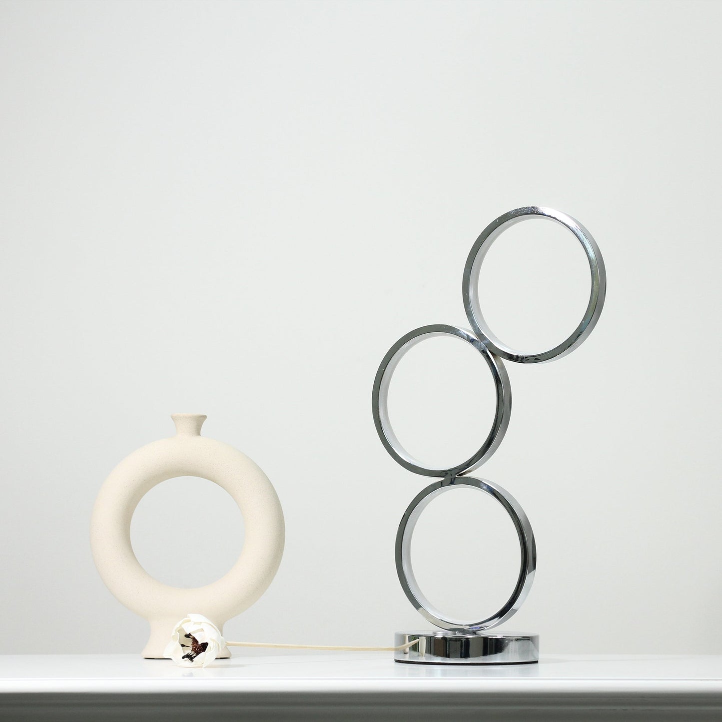 Iva LED Touch Table Lamp - Rose Gold/Chrome - Image 9