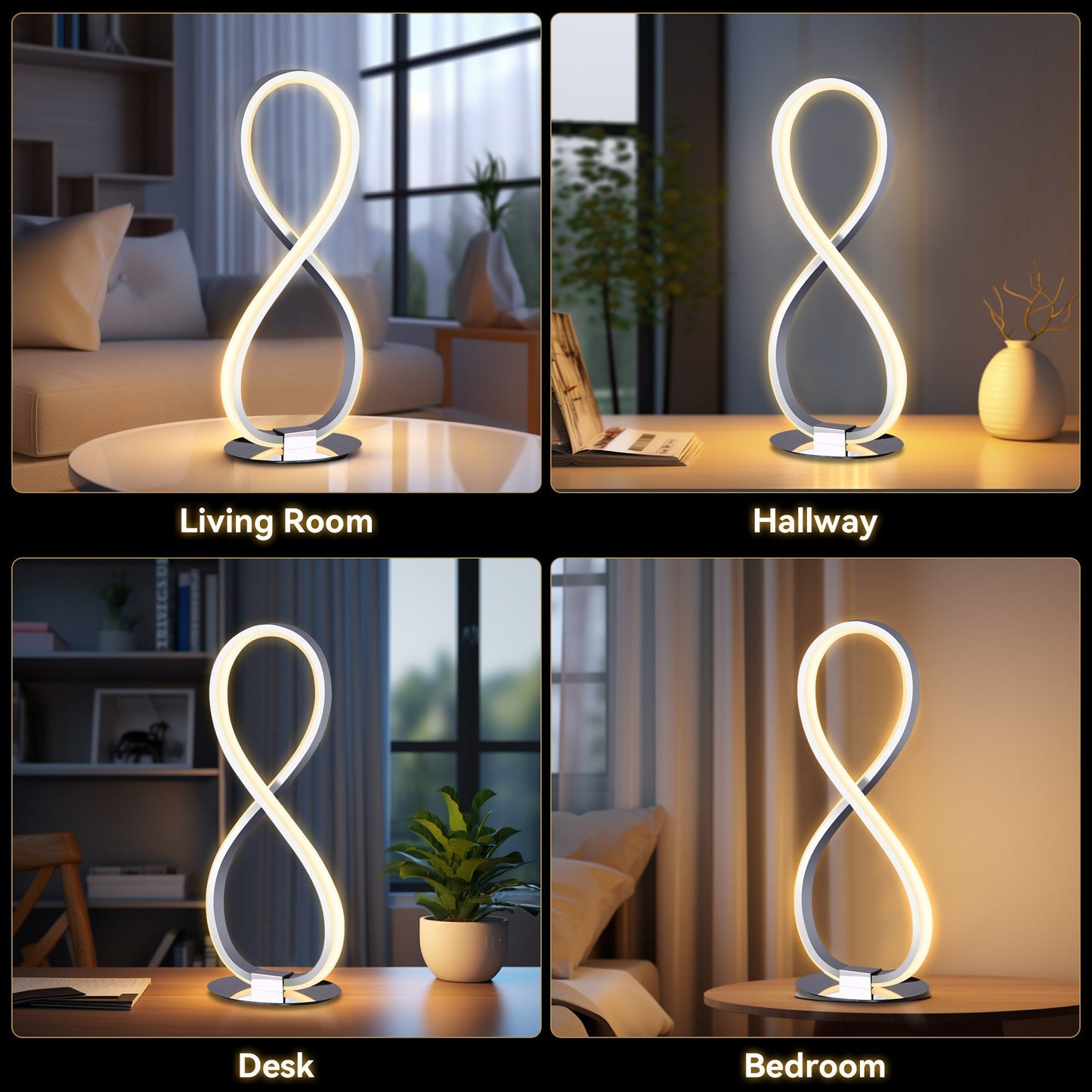 Infinite LED Table Lamp - Chrome - Image 6
