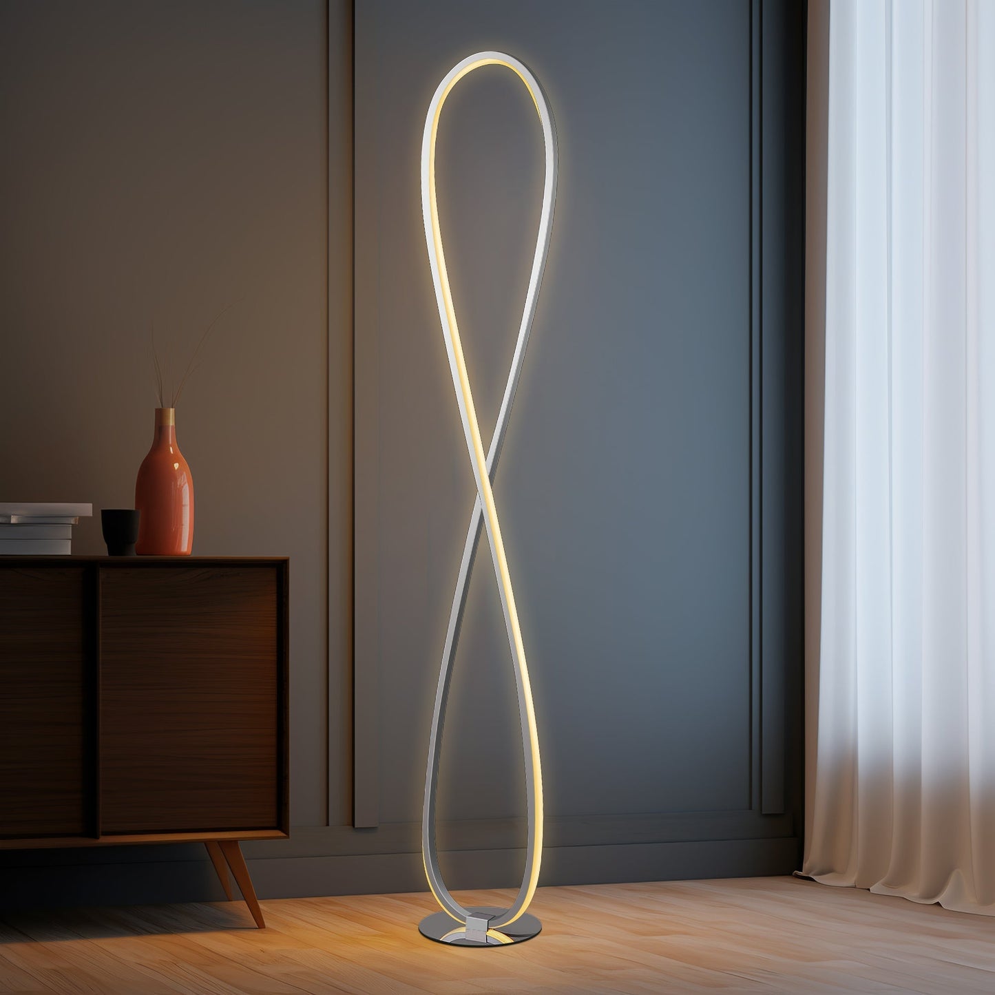 Infinite LED Floor Lamp - Chrome - Image 2