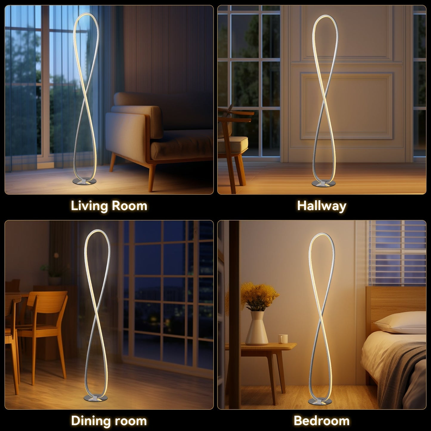 Infinite LED Floor Lamp - Chrome - Image 6