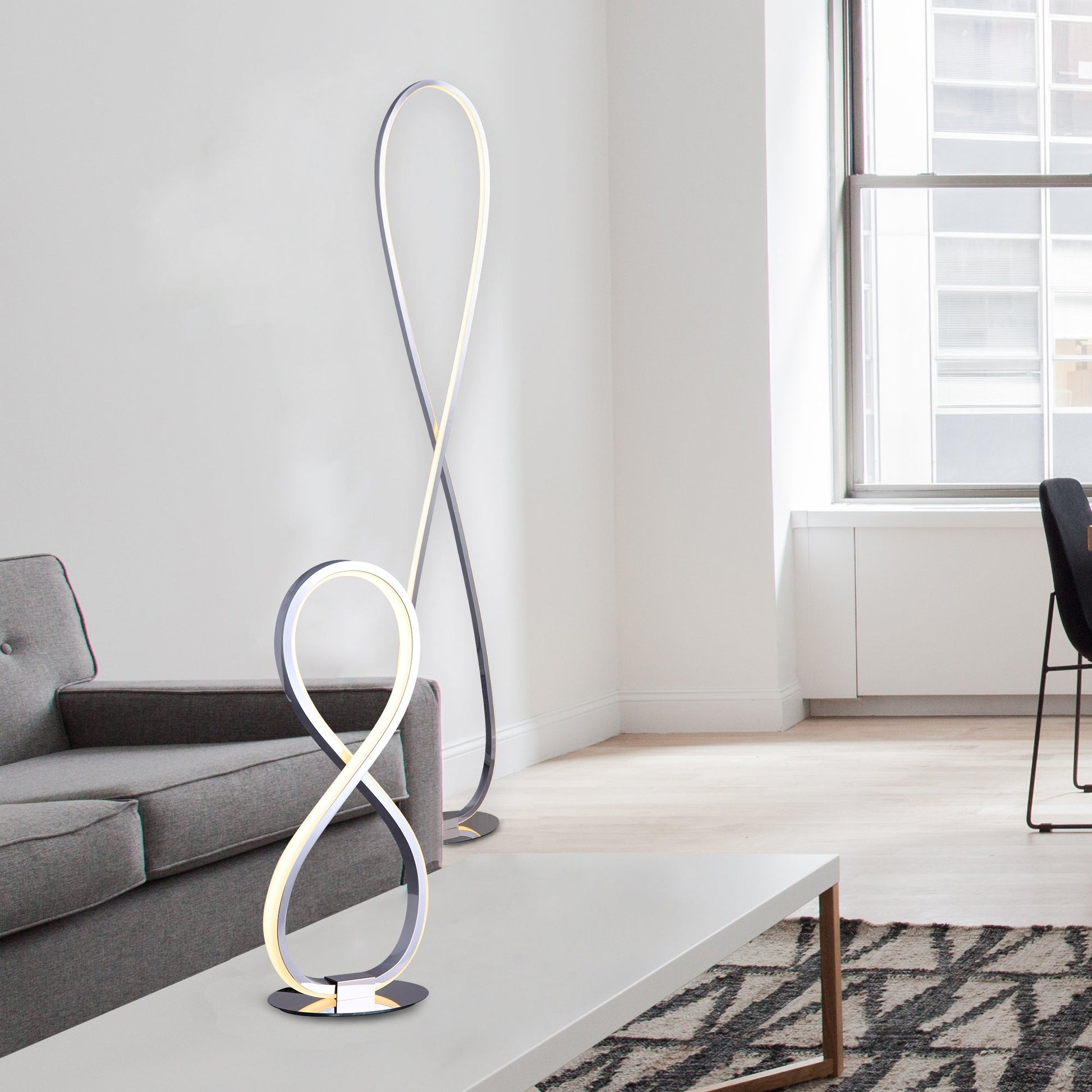 Infinite LED Floor Lamp - Chrome - Image 7