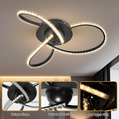Irie Dimmable 3 Lights LED Ceiling Light - Black - Image 9