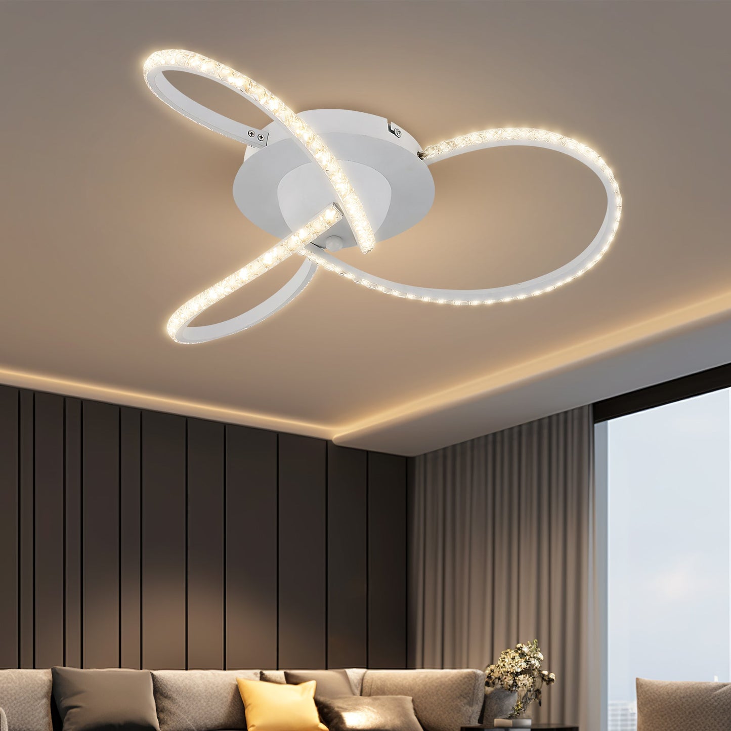 Irie Dimmable 3 Lights LED Ceiling Light - White - Image 5