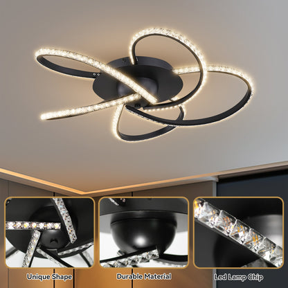 Irie Dimmable 5 Lights LED Ceiling Light - Black - Image 9