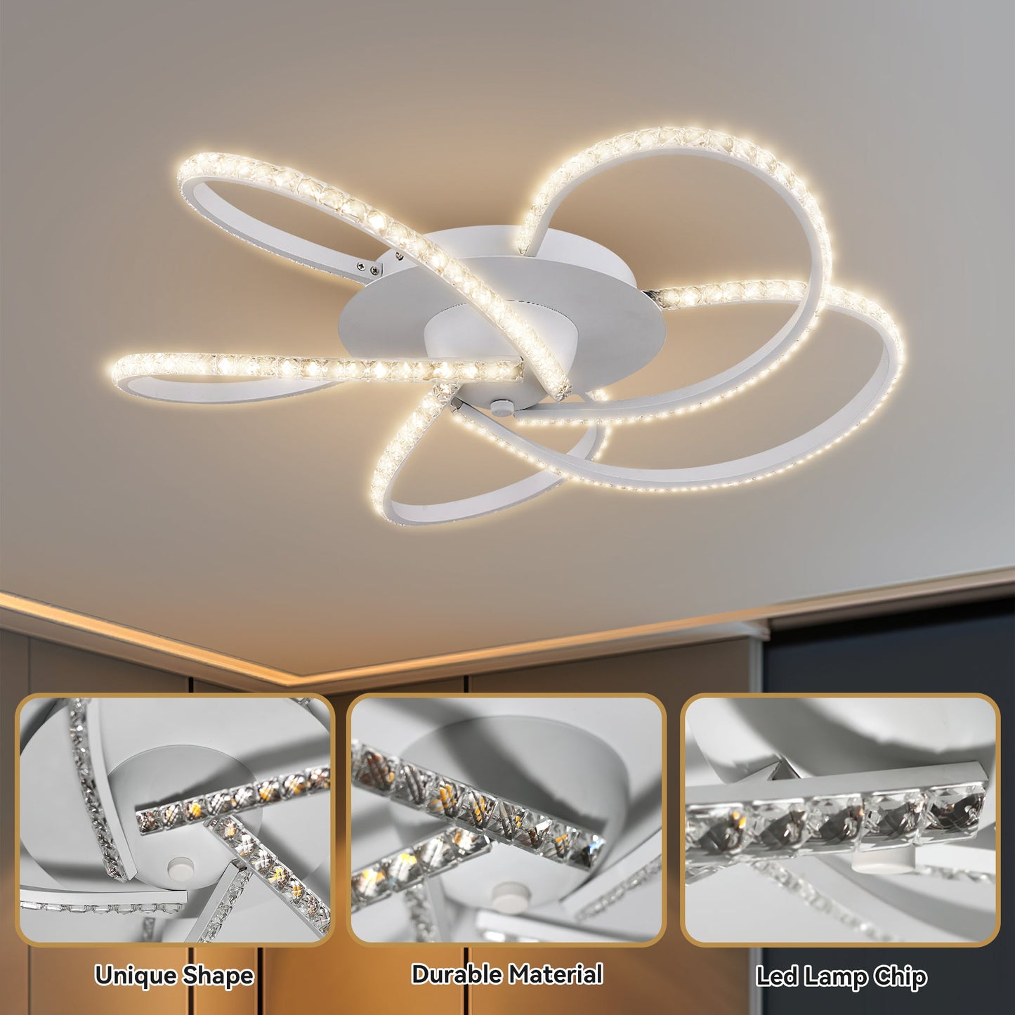 Irie Dimmable 5 Lights LED Ceiling Light - White - Image 9