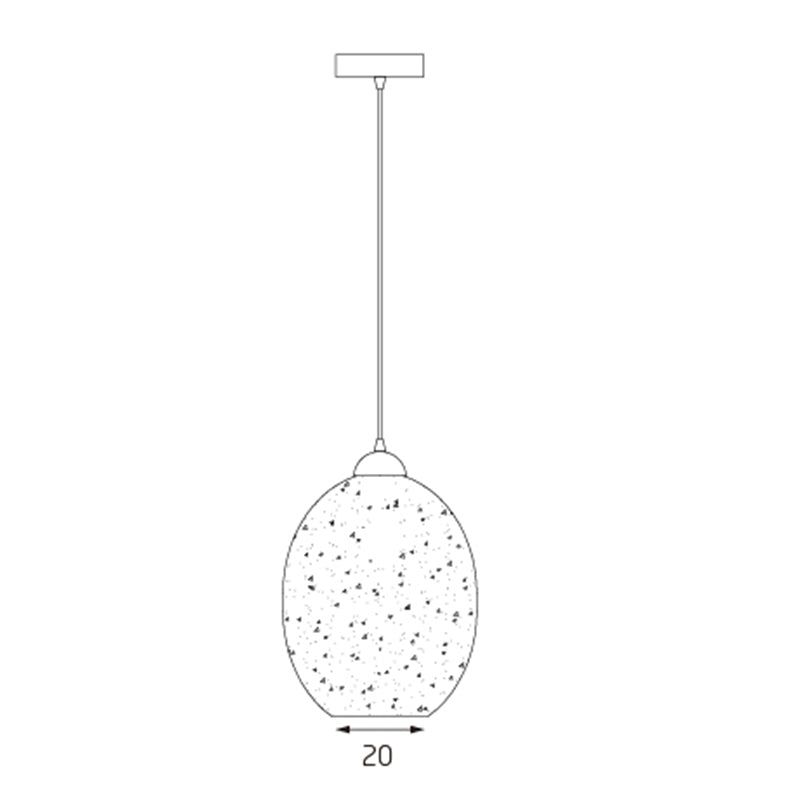 Moravian Glass Oval Pendant Light - Chrome - Image 8