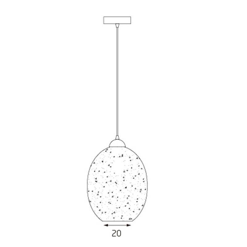 Moravian Glass Oval Pendant Light - Copper - Image 5