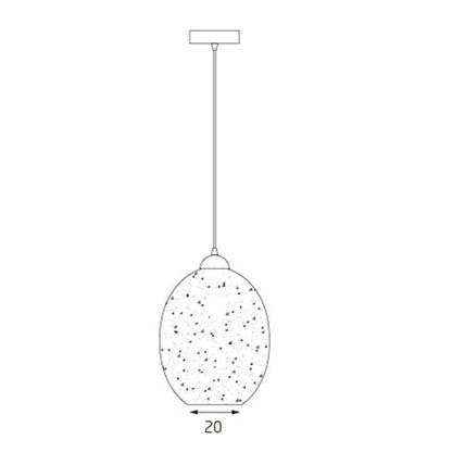 Moravian Glass Oval Pendant Light - Copper - Image 5