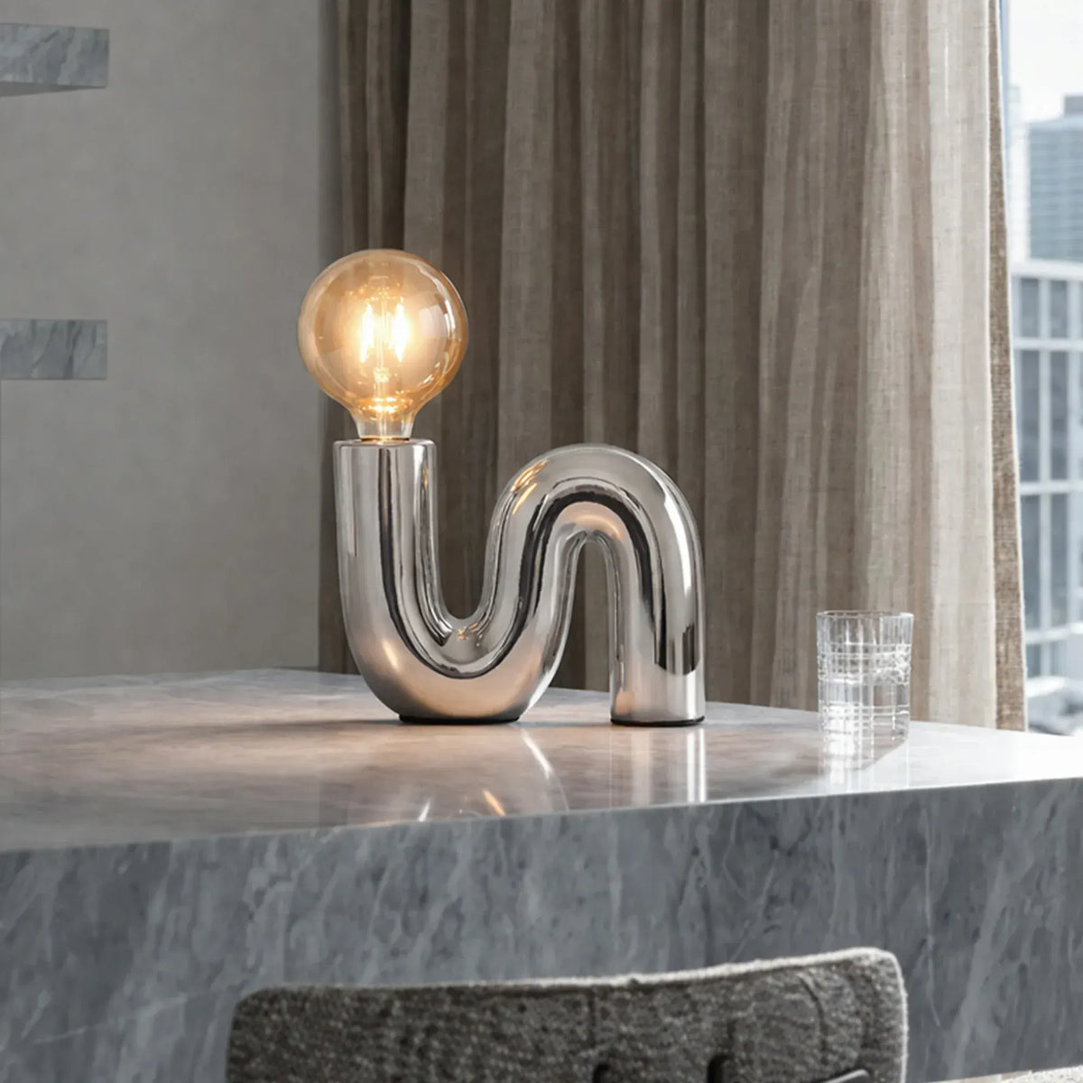Millie Table Lamp - Chrome - Image 4