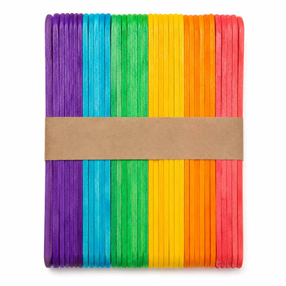 50x Coloured Wooden Craft Sticks 150mm for Arts, Crafts and School Projects - Image 3