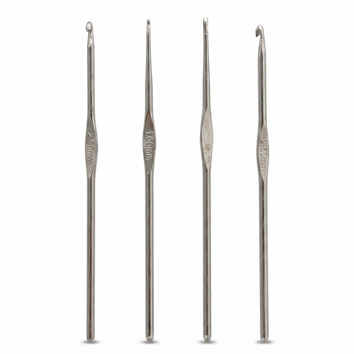 Steel Crochet Hook Set 4pcs Fine Sizes 1.00mm 1.80mm 2.00mm Thread Lace Craft Sewing