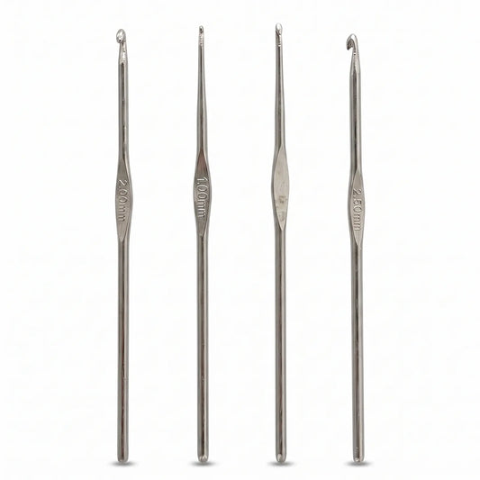 Steel Crochet Hook Set 4pcs Fine Sizes 1.00mm 1.80mm 2.00mm Thread Lace Craft Sewing