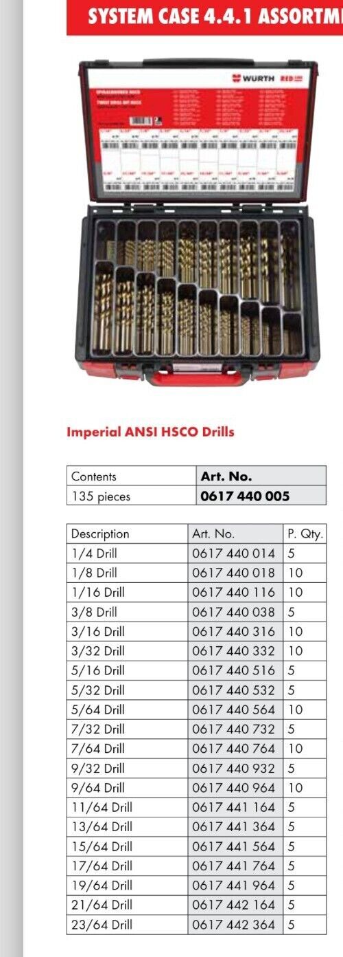 Wurth 135-Piece Twist Drill Bit Assortment in System Box - Image 3