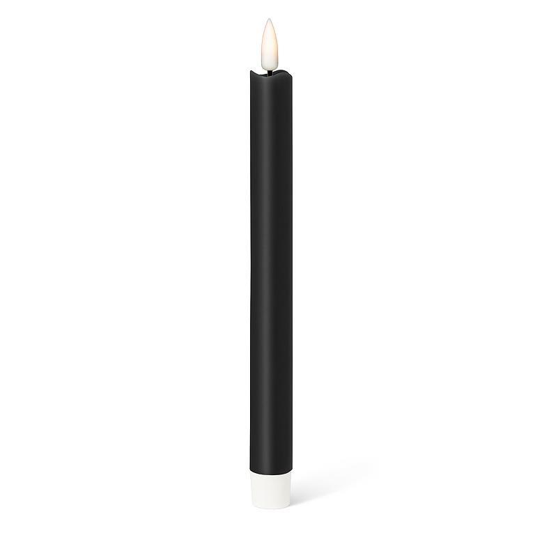 1 Pack of 2 LED Flickering Wax Taper Candles (Battery Operated) in Black - Image 3