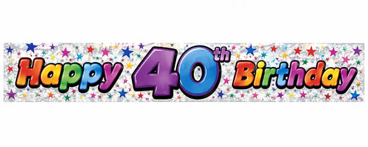 2.6m Happy 40th Birthday Party Banner