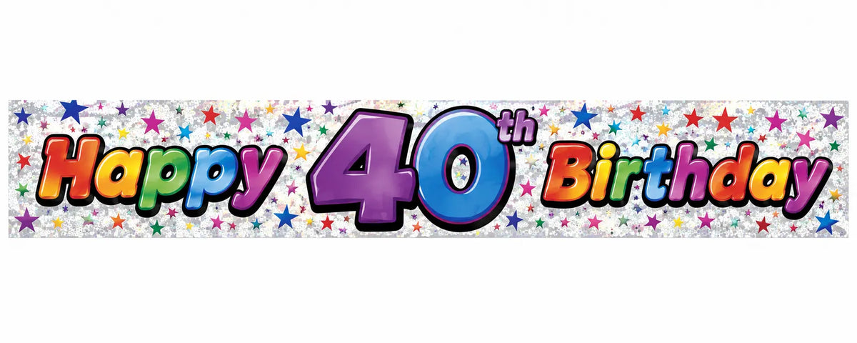 2.6m Happy 40th Birthday Party Banner - Image 2