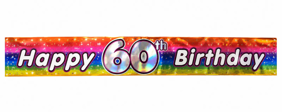 2.6m Happy 60th Birthday Party Banner - Image 2
