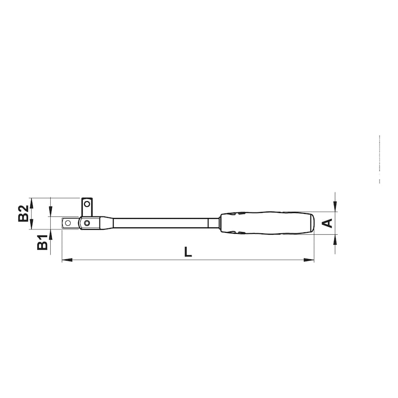 Wurth Breaker Bar 1/2in Drive 365mm Joint Socket Wrench Chrome Plated 180° Rotating Head - Image 3