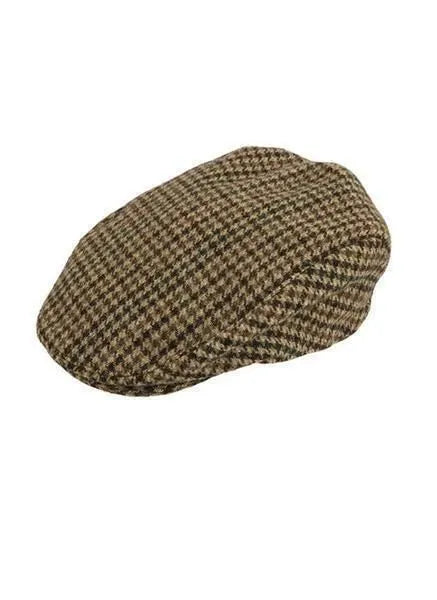 DENTS Abraham Moon Tweed Flat Cap Wool Ivy Hat Driving Cabbie Quilted - Brown - Image 2