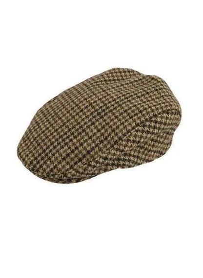 DENTS Abraham Moon Tweed Flat Cap Wool Ivy Hat Driving Cabbie Quilted - Brown - Image 2