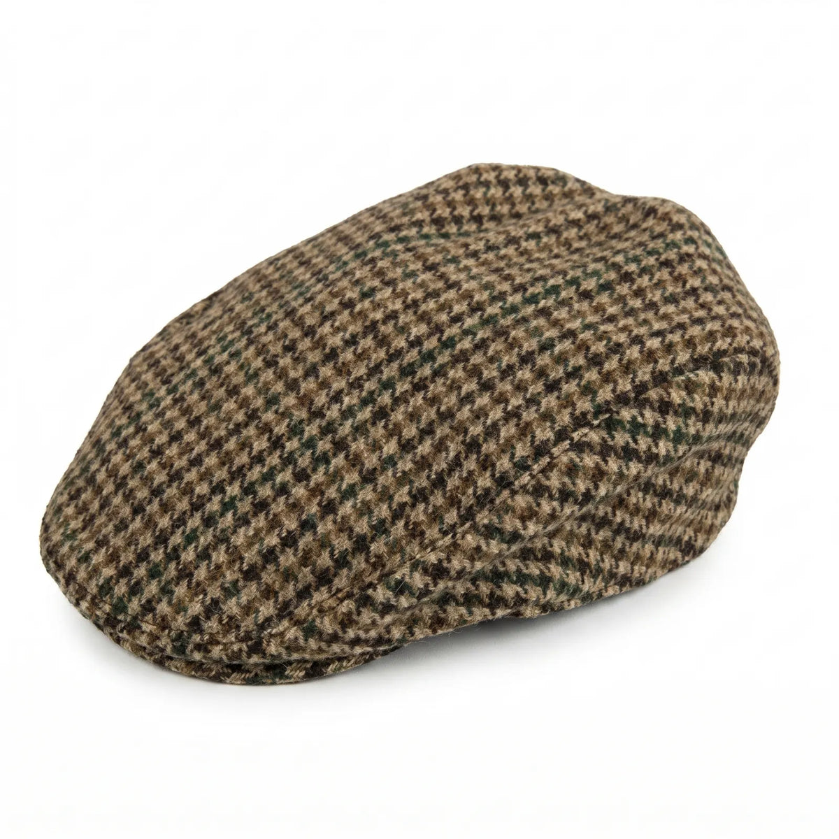 DENTS Abraham Moon Tweed Flat Cap Wool Ivy Hat Driving Cabbie Quilted - Brown - Image 4