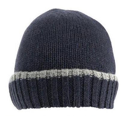 Dents Mens Knitted Hat w/ Turn Up Brim Warm Winter Ski - Navy / Slate - Image 2
