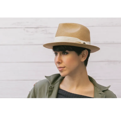 Goorin Brothers Mens Snare Straw Fedora Trilby Hat Panama Summer Beach - Natural - Image 6