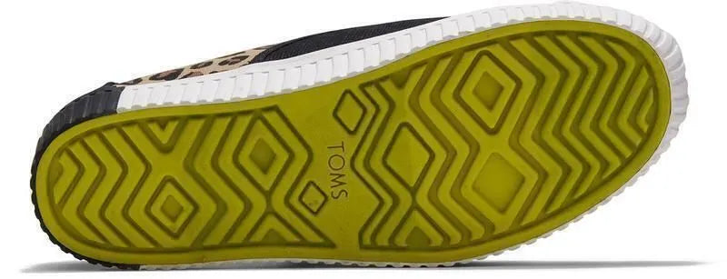 TOMS Womens Casual Canvas Shoes Sneakers Flats Low Cut - Black/Leopard - Image 5