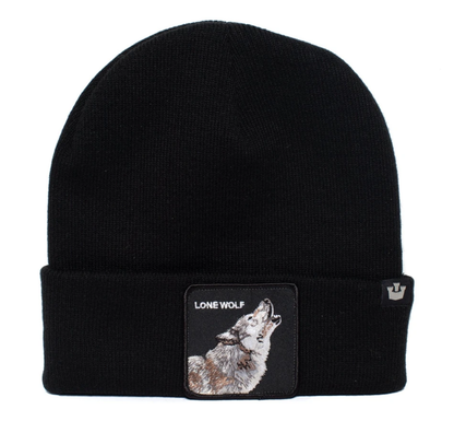 Goorin Lone Wolf Man Beanie Hat Warm Winter Ski Animal Series - Black - Image 2