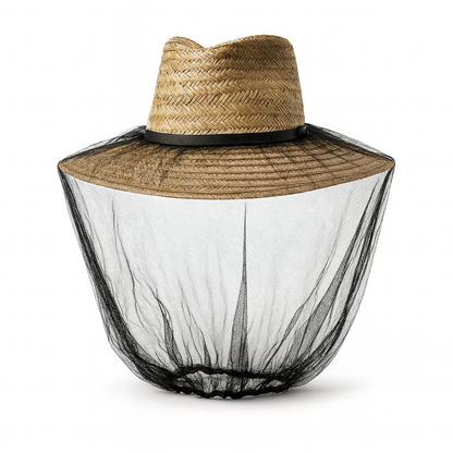 Mosquito Hat Net Head Protector Bee Bug Mesh Insect Mozzie Fishing Fly - Black - Image 2