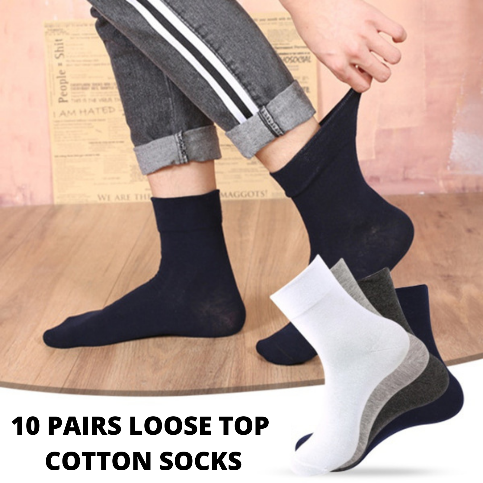 10x Pairs COTTON Rich LOOSE TOP SOCKS Medical Circulation Diabetic Comfort BULK -  - - 6-11 - Image 4