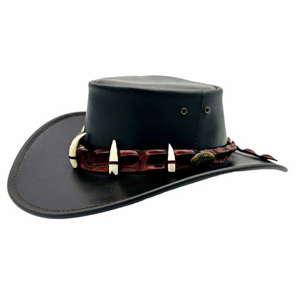Jacaru 110 Croc Hunter Outback Hat with Real Crocodile Headband - Brown - Image 2
