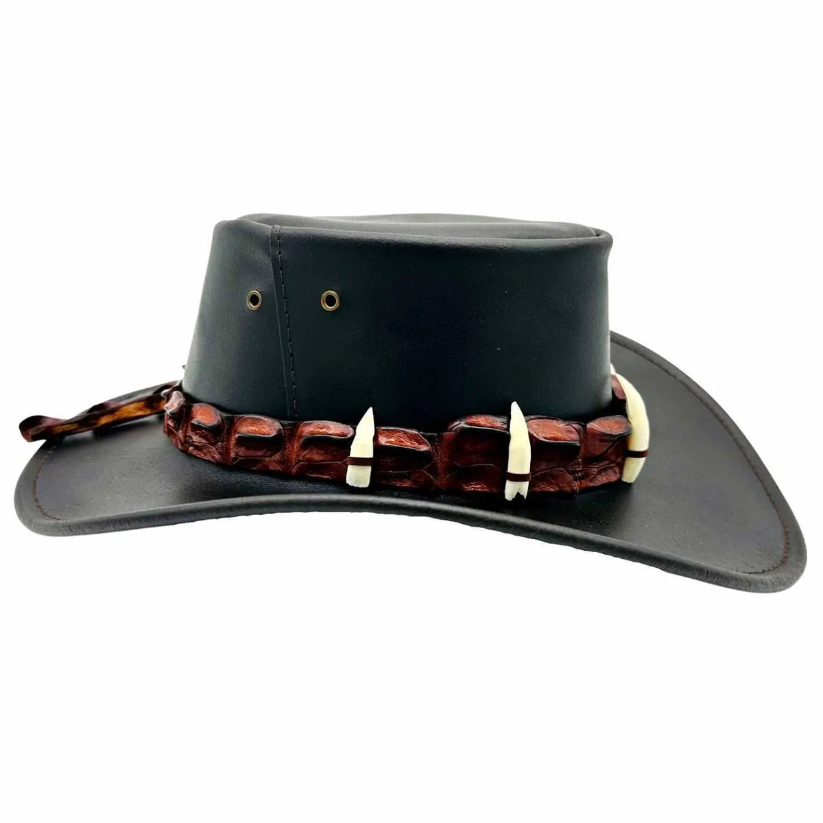 Jacaru 110 Croc Hunter Outback Hat with Real Crocodile Headband - Brown - Image 4