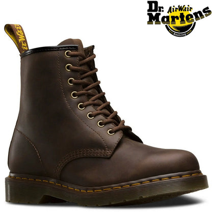 Dr. Martens 1460 8 Up Crazy Horse Leather Boots Shoes - Gaucho Brown - Image 2