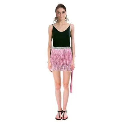 Adult Fringe Skirt Womens Costume Party in Light Pink - Image 2