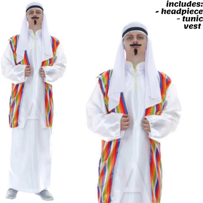 Arabian Man Costume Middle Eastern Party Sheik Dress Arab Pilgrim Sultan - Image 2