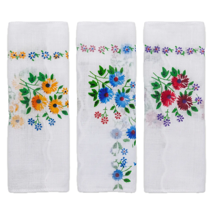 3x Womens Floral Handkerchiefs 100% Cotton Ladies Mix Hanky Pack 30x30cm - Image 3