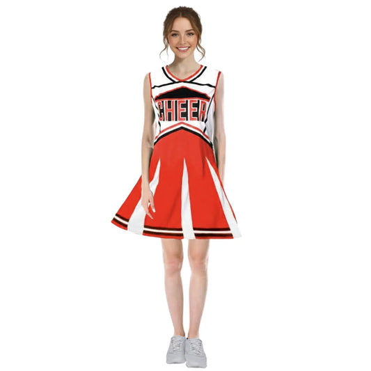 Womens Ladies Cheerleader Costume School Girl Outfit Dress up Cheer Leader Uniform