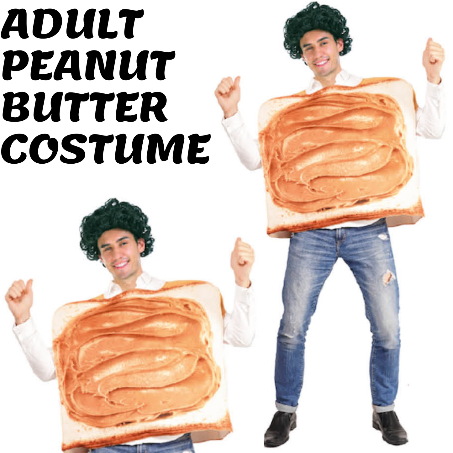 Adult Peanut Butter Costume Halloween Oktoberfest Sandwich Party Funny Outfit - Image 2