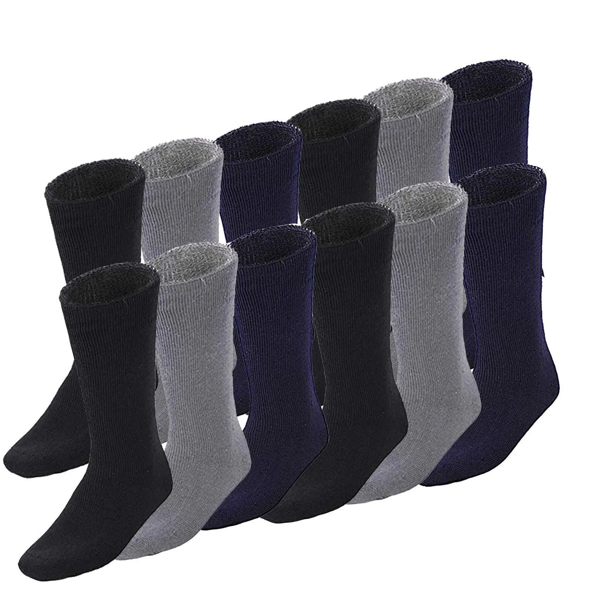 12 Pairs BAMBOO SOCKS Mens Heavy Duty Premium Thick Work Socks Cushion BULK - Assorted Colour Pack - Image 2