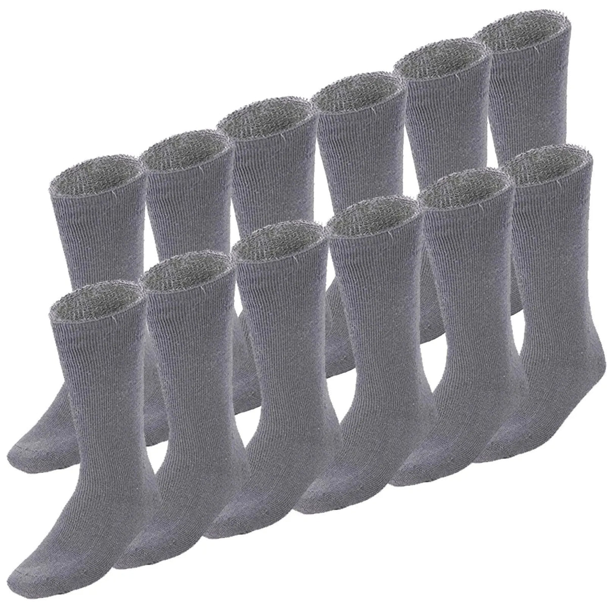 12 Pairs BAMBOO SOCKS Mens Heavy Duty Premium Thick Work Socks Cushion BULK - Charcoal Grey - Image 2