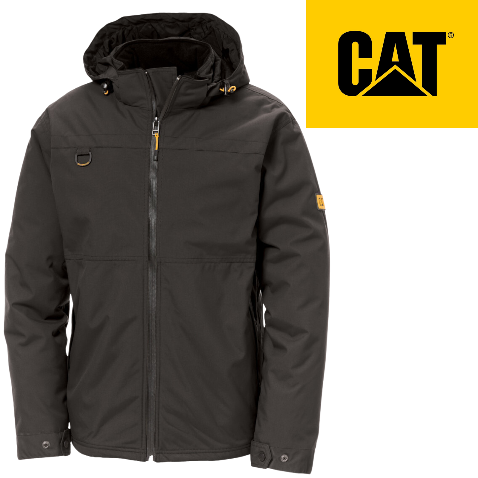 Caterpillar Mens Waterproof Zip Jacket w Hood Chinook CAT Winter Ski in Black - 3XL - Image 2