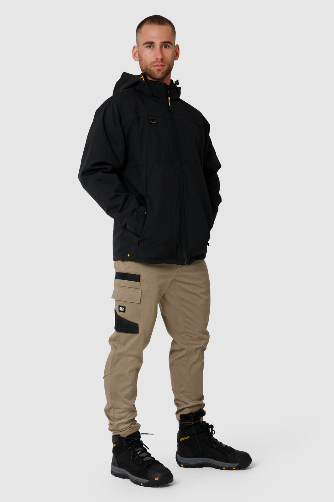 Caterpillar Mens Waterproof Zip Jacket w Hood Chinook CAT Winter Ski in Black - 3XL - Image 7