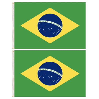 2x Brazil Country Flags Heavy Duty Brasil World Cup Brazilian  - 150cm x 90cm - Image 3