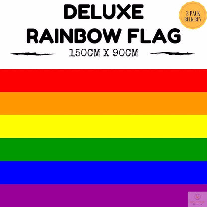 3x DELUXE RAINBOW GAY PRIDE FLAG Banner 150x90cm 3x5ft w Metal Eyelets BULK - Image 7