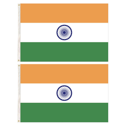 2x India Country Flags Indian Heavy Duty National Cricket Diwali Divali - 150cm x 90cm - Image 3
