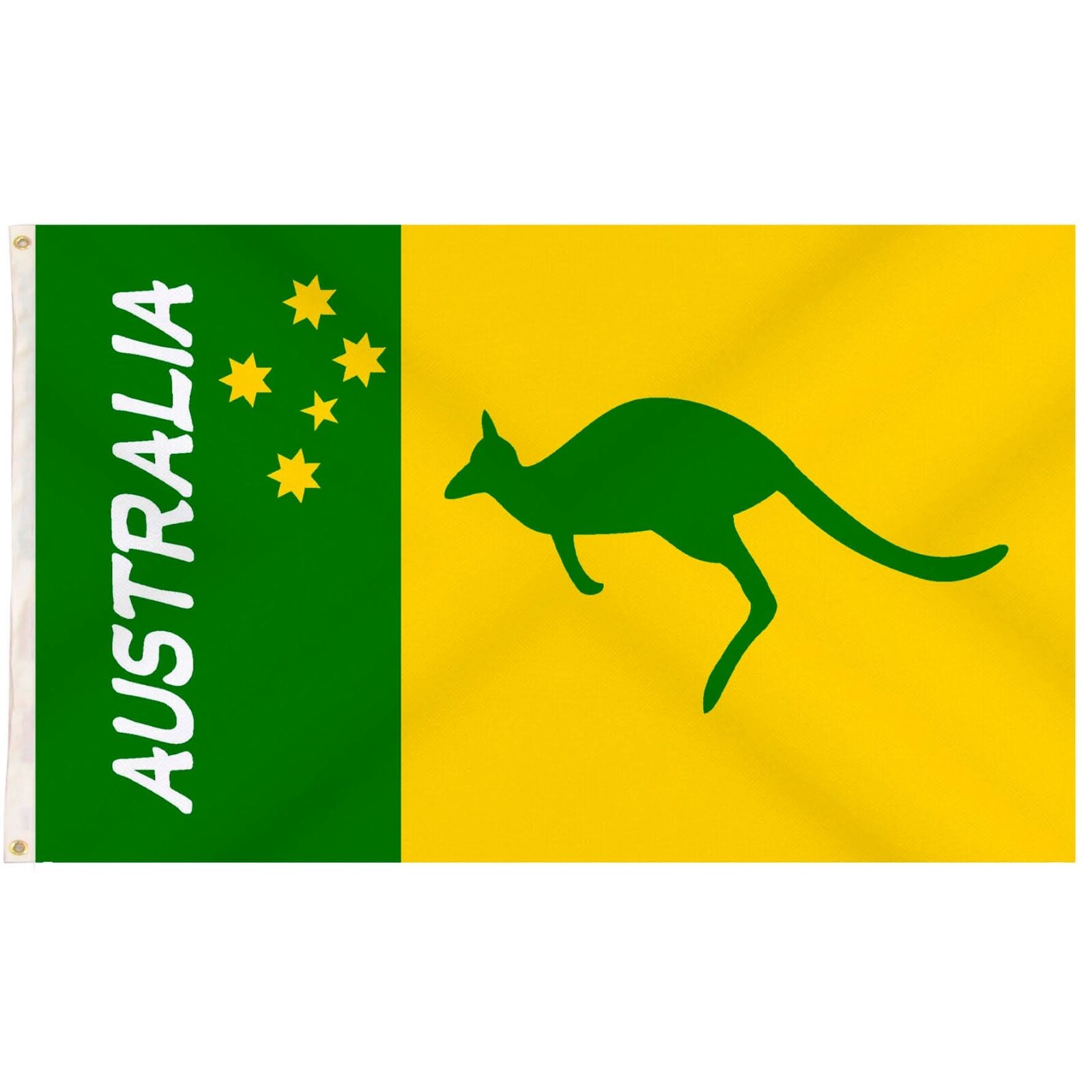12x Australian Green and Gold/Yellow Flag w/ Kangaroo – 90x150cm Australia Day - Image 4
