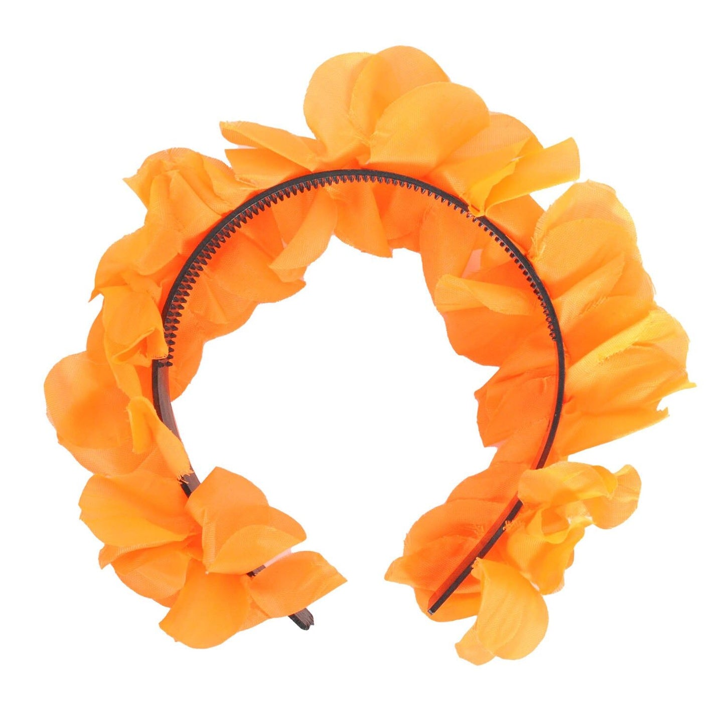 Hawaiian Flower Headband Wreath in Orange – Tropical Luau Costume Accessory - Image 2
