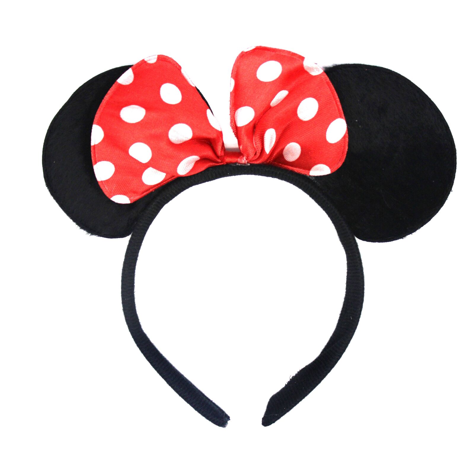 Minnie Mouse Headband Costume Halloween Party Hair Head Band w/ Bow - Black/Red - Image 2
